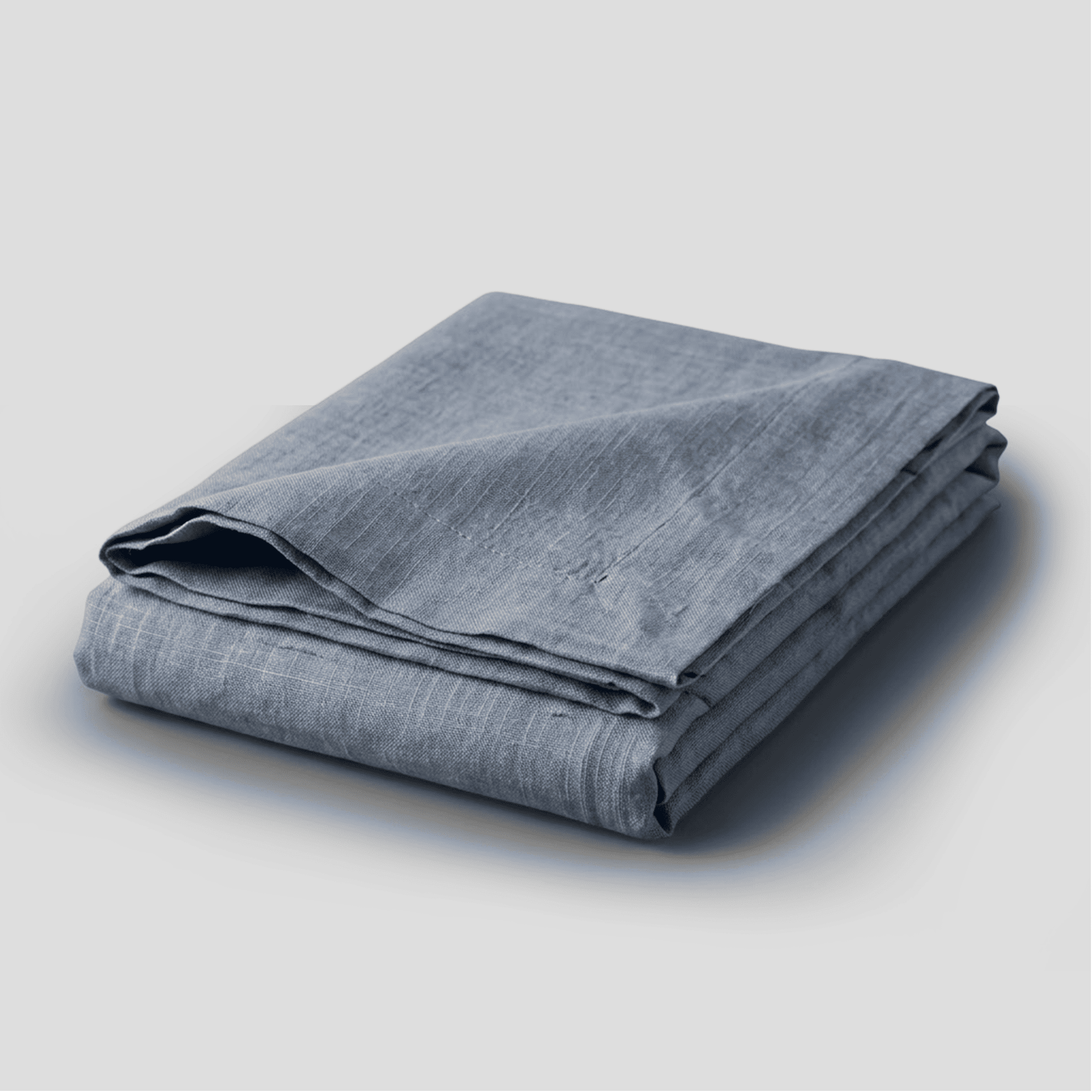 Dusty Blue European Linen Chambray Flat Sheet