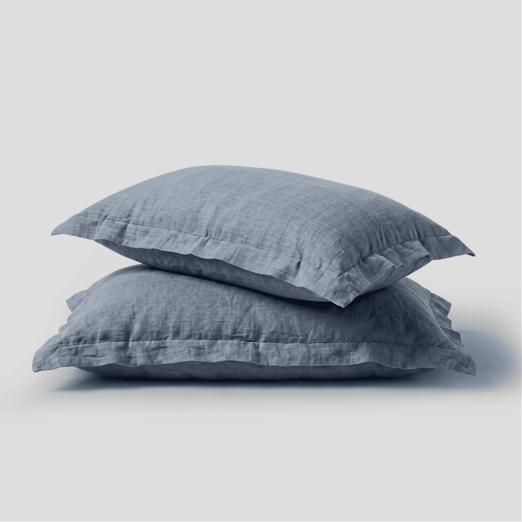 Dusty Blue European Linen Chambray Oxford Pillowcases