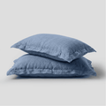Dusty Blue European Linen Oxford Pillowcases