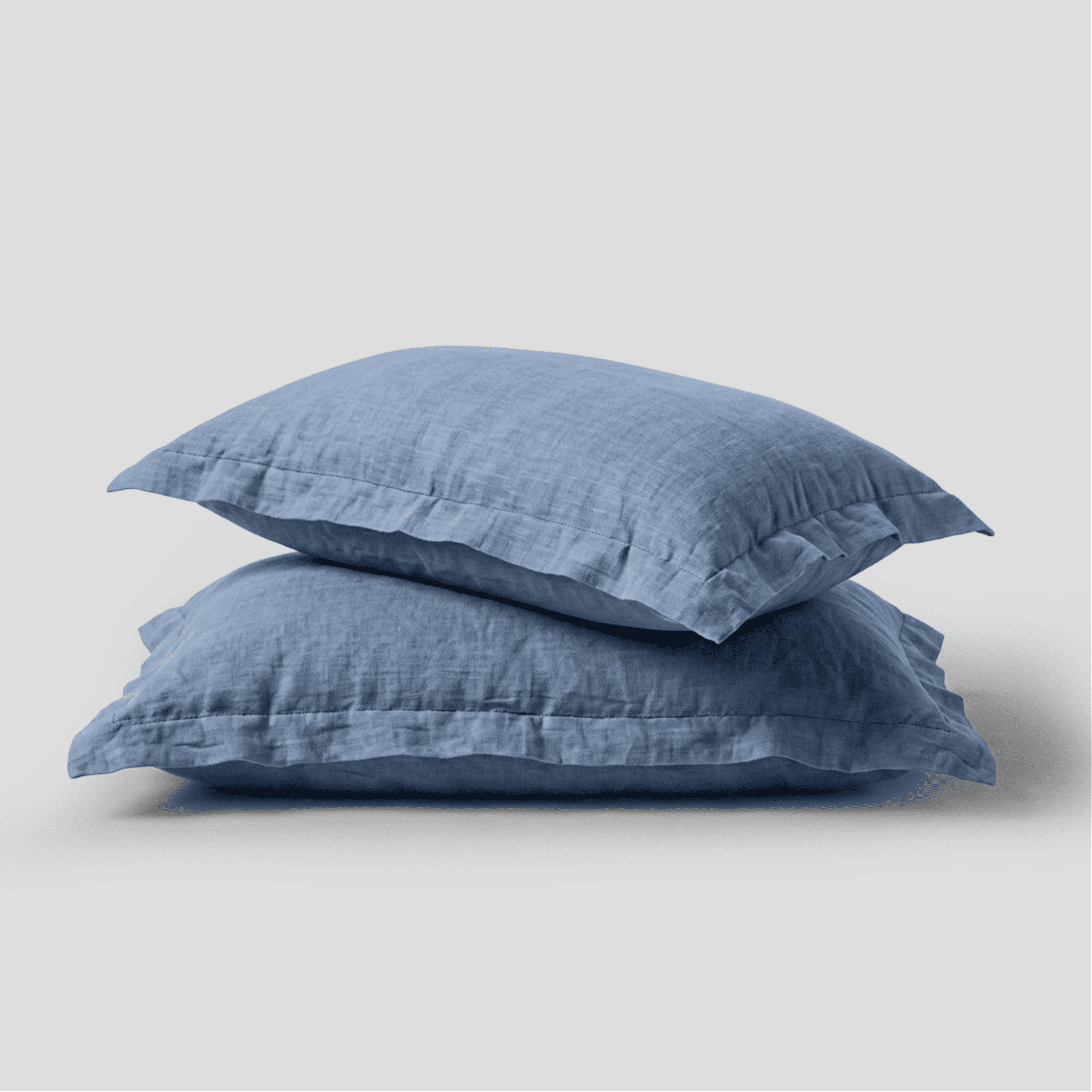 Dusty Blue European Linen Chambray Oxford Pillowcases