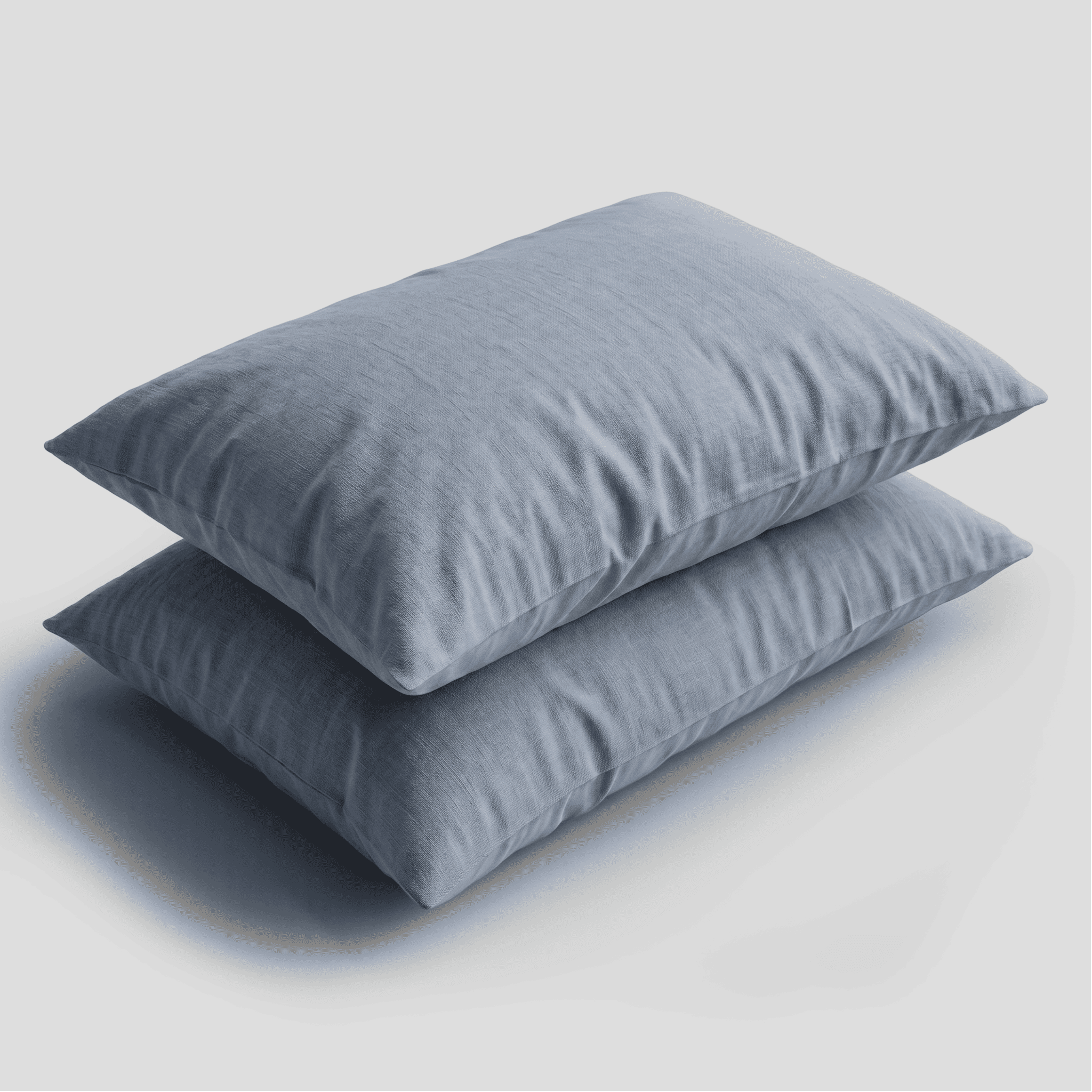 Dusty Blue European Linen Chambray Pillowcases