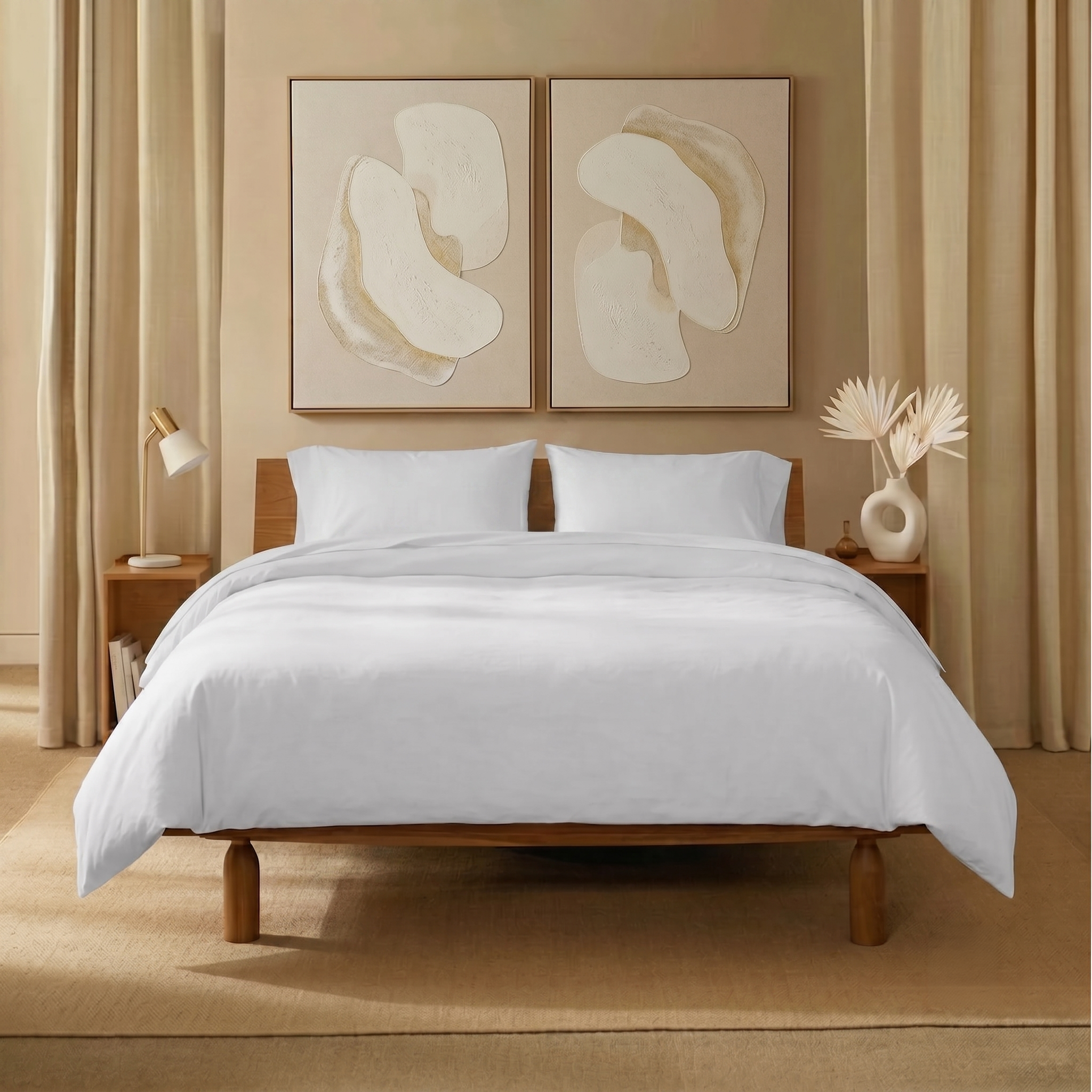 White Organic Cotton Percale Pillowcase