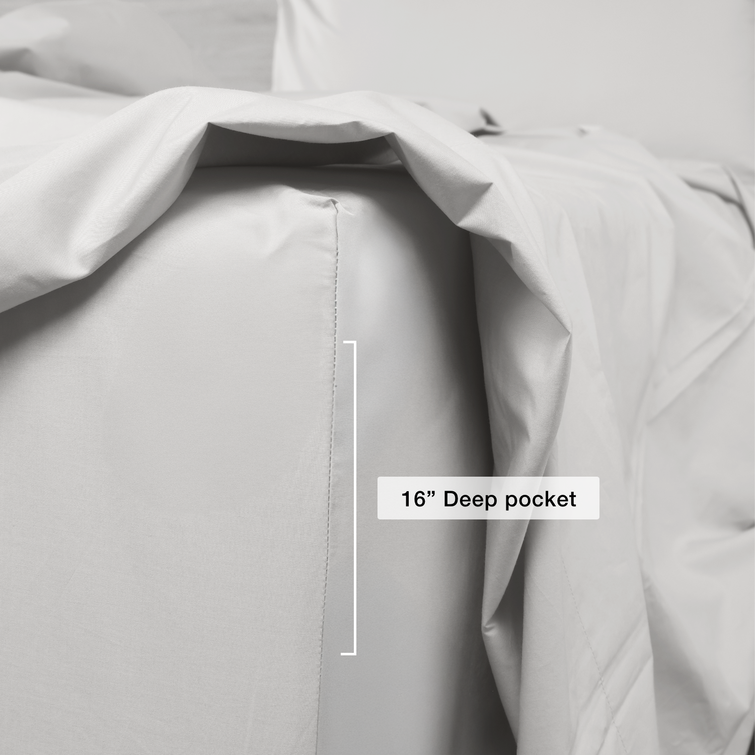 Light Grey Organic Cotton Percale Fitted Sheet