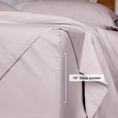 Soft Blush Organic Cotton Percale Fitted Sheet