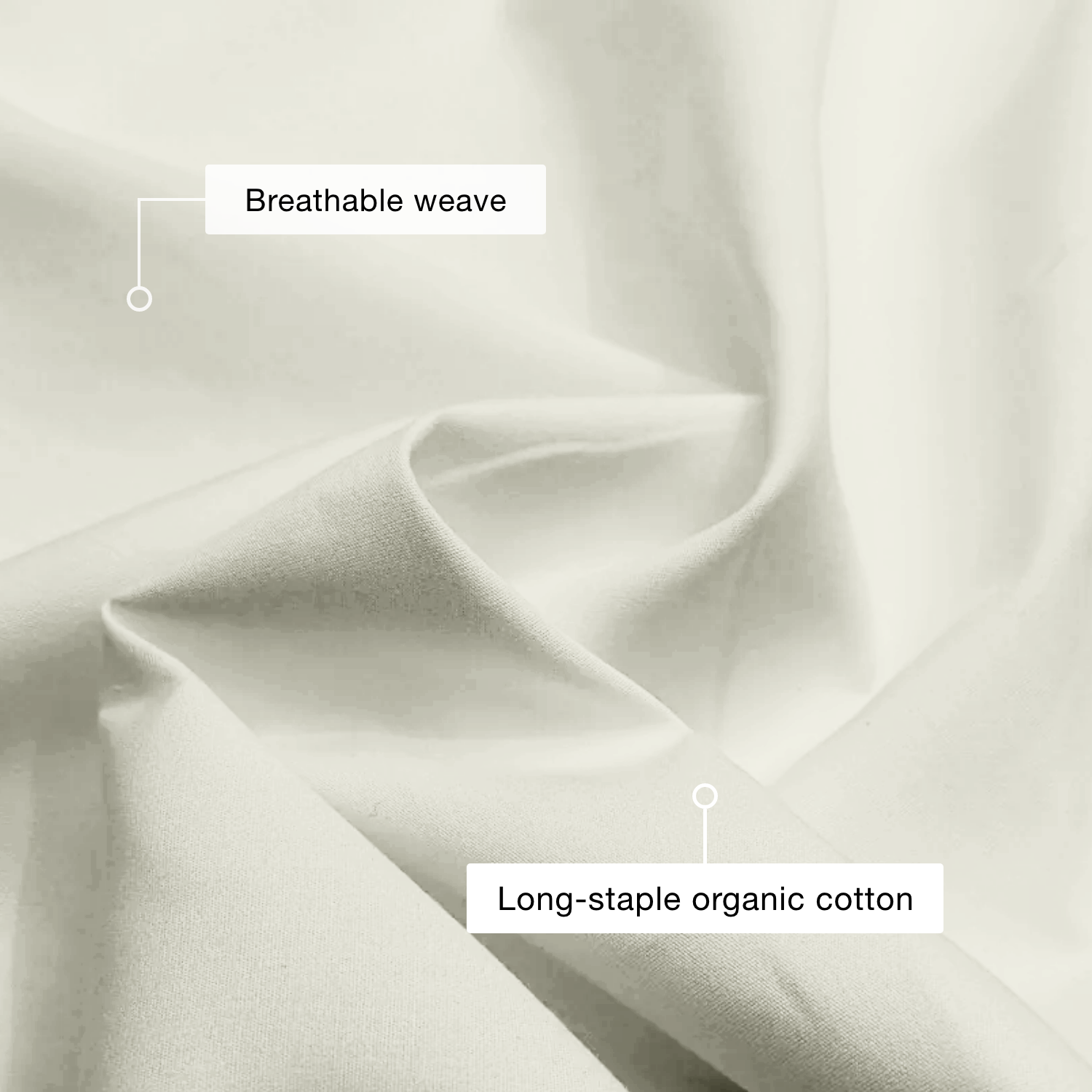 Ivory Organic Cotton Percale Duvet Cover