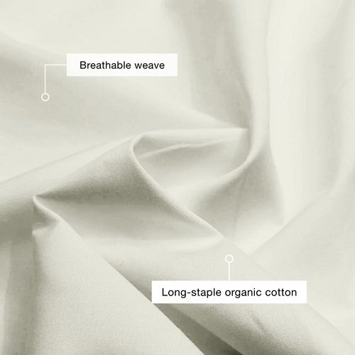 Ivory Organic Cotton Percale Flat Sheet