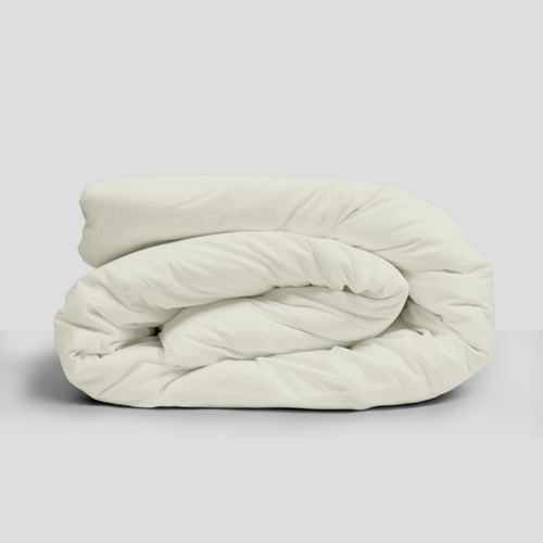 Ivory Organic Cotton Percale Duvet Cover