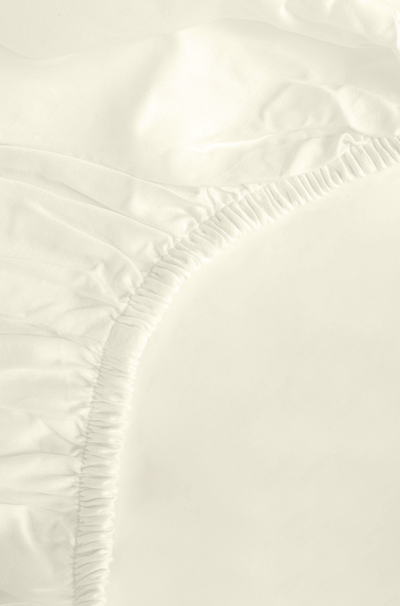 Ivory Luxury Cotton Sateen Fitted Sheet