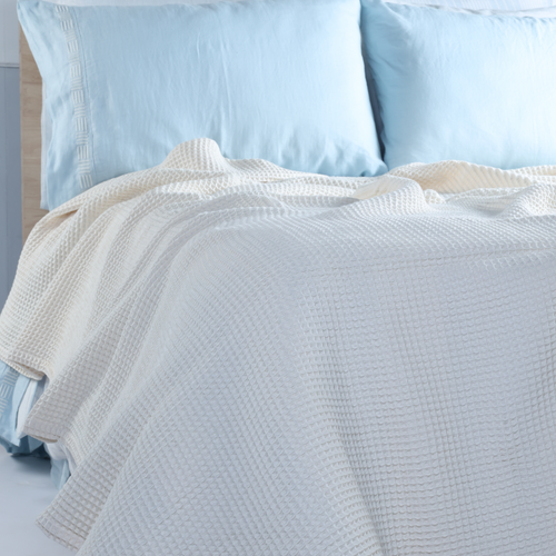 Ivory Waffle Throw
