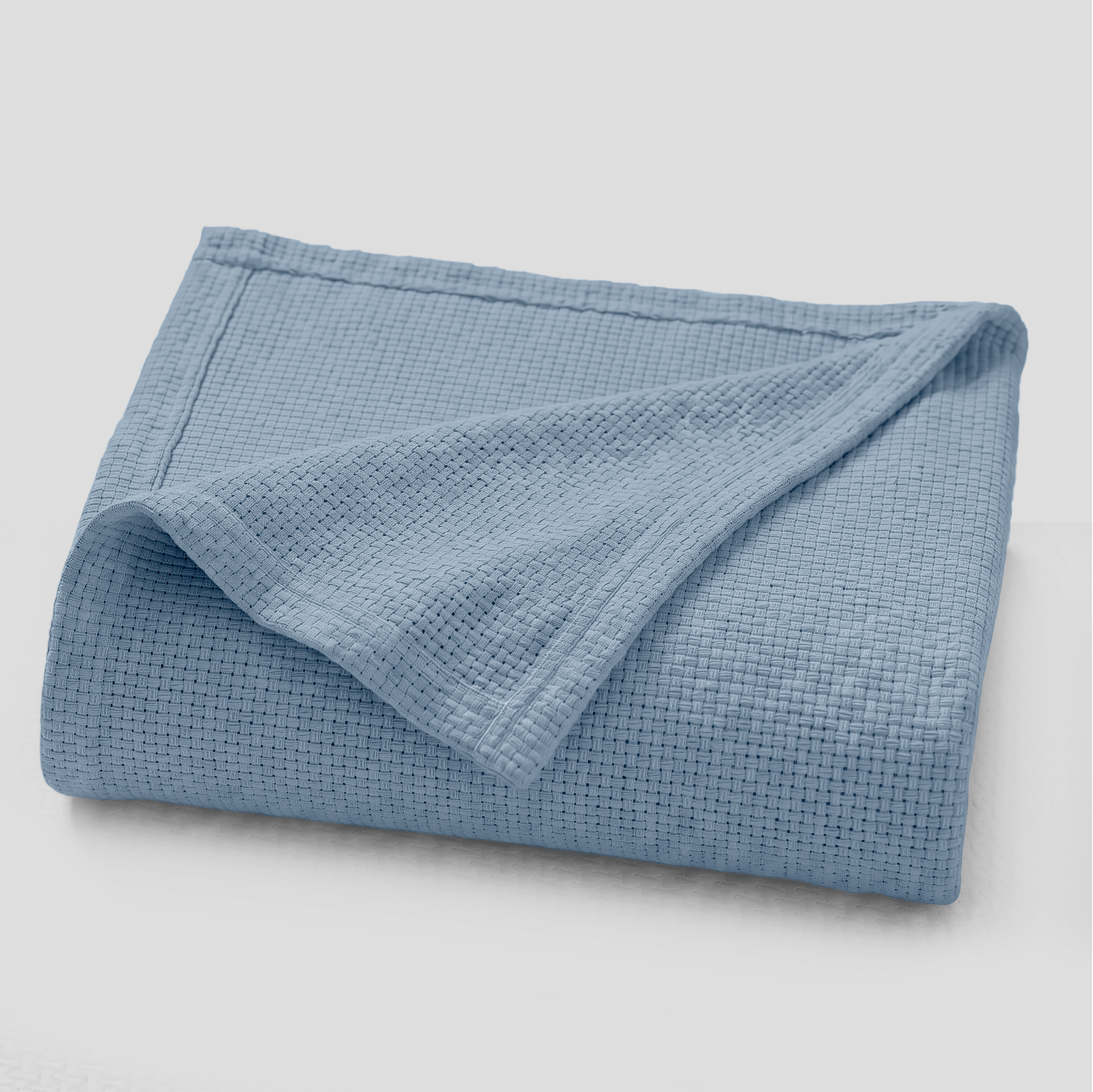 Light Blue Cotton Lightweight Blanket