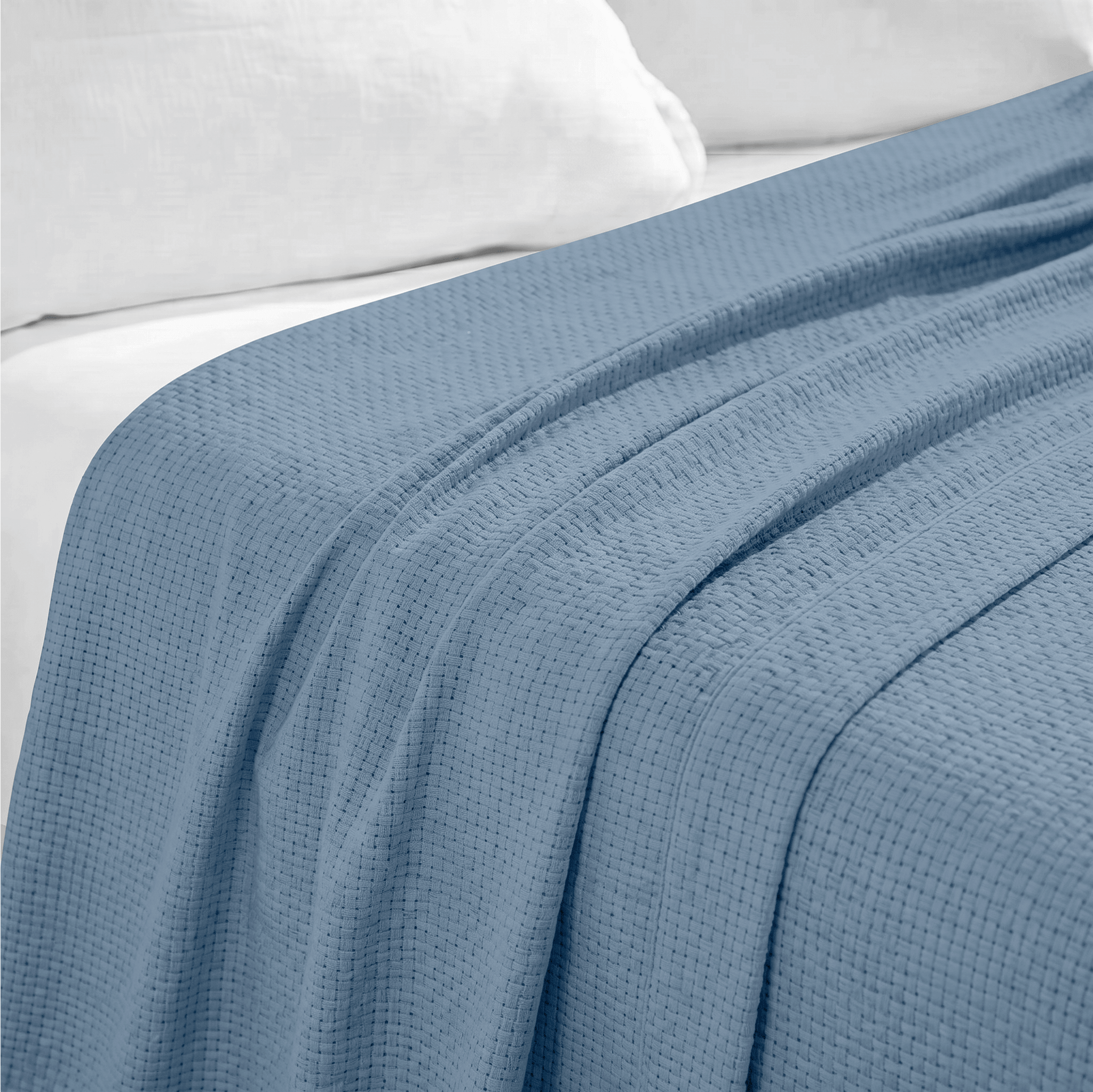 Light Blue Cotton Lightweight Blanket