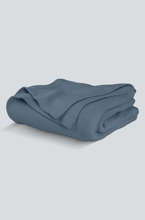 Light Blue Cotton Lightweight Blanket