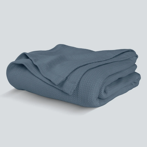 Light Blue Cotton Lightweight Blanket
