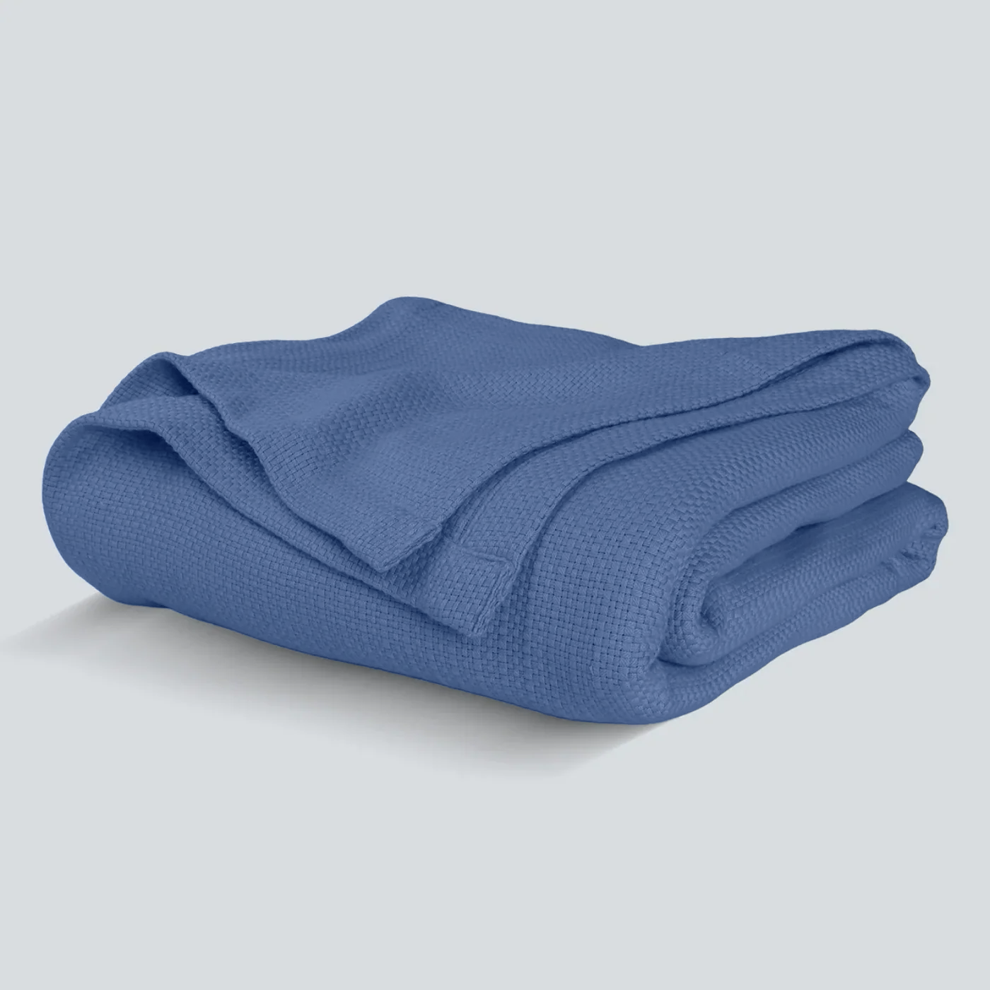 Light Blue Cotton Lightweight Blanket