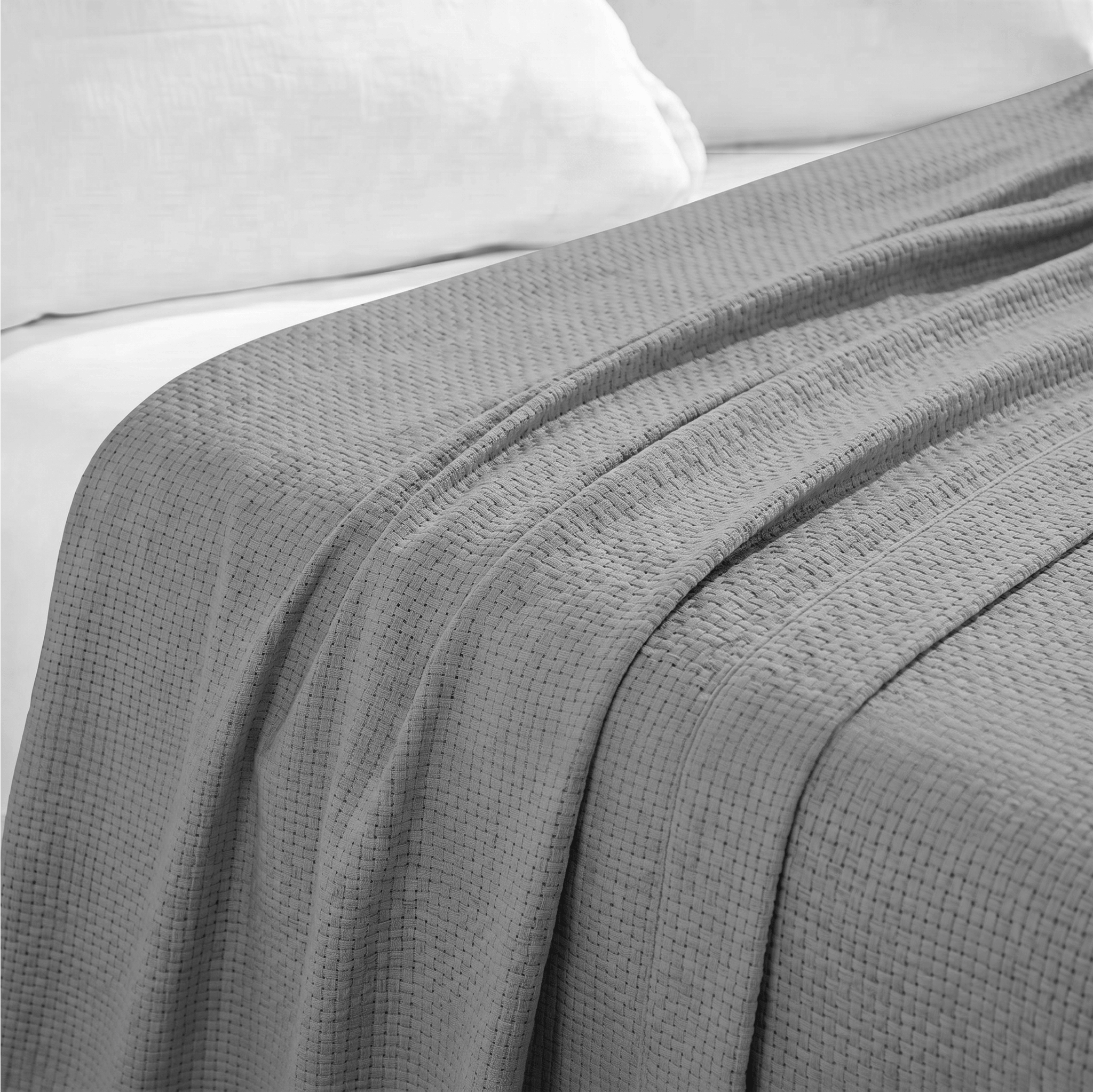 Light Grey Cotton Lightweight Blanket