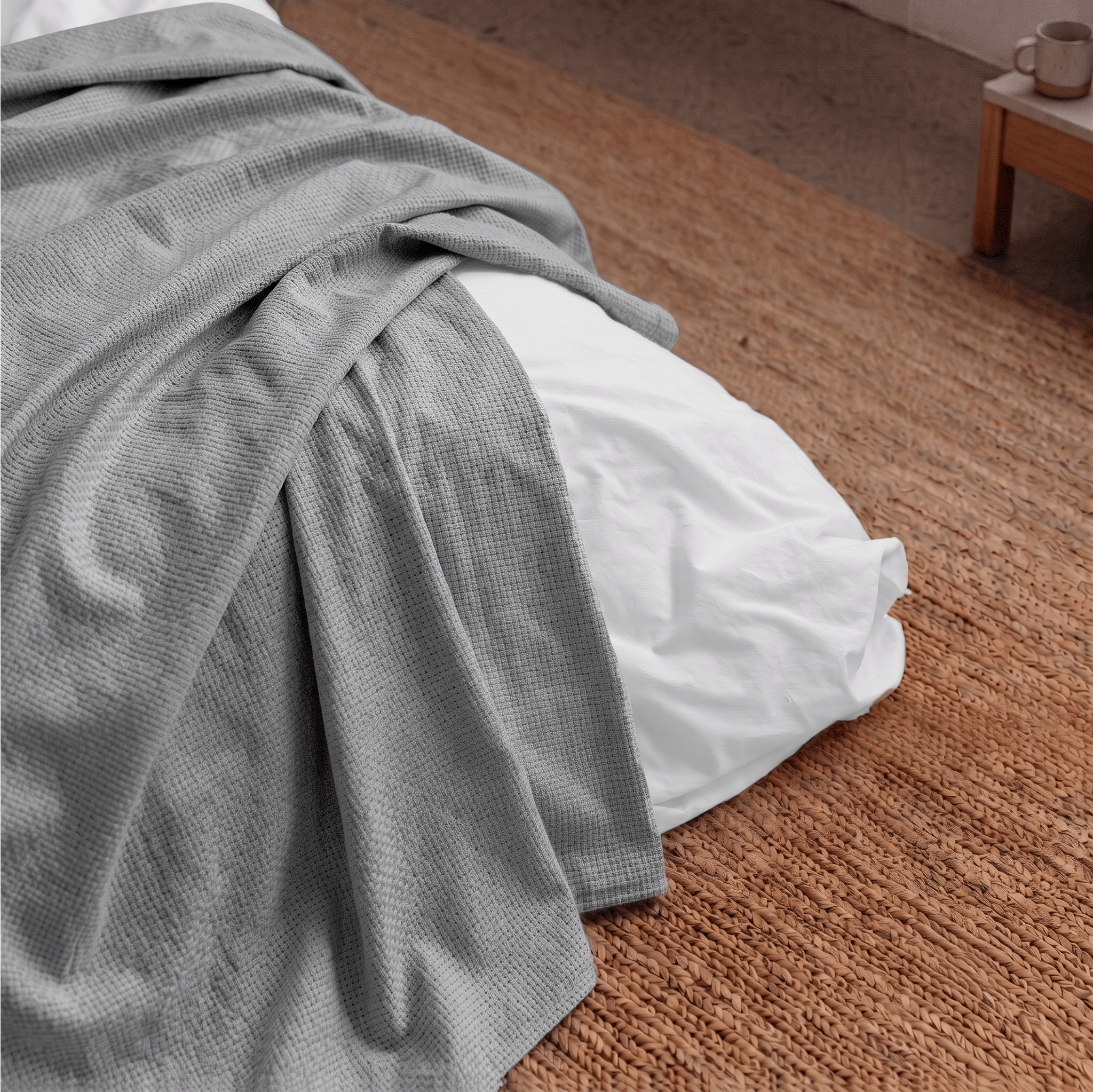 Light Grey Cotton Lightweight Blanket