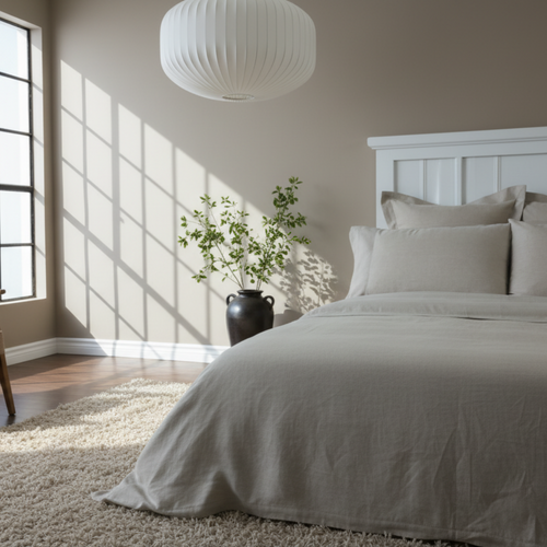 Natural European Linen Chambray Fitted Sheet