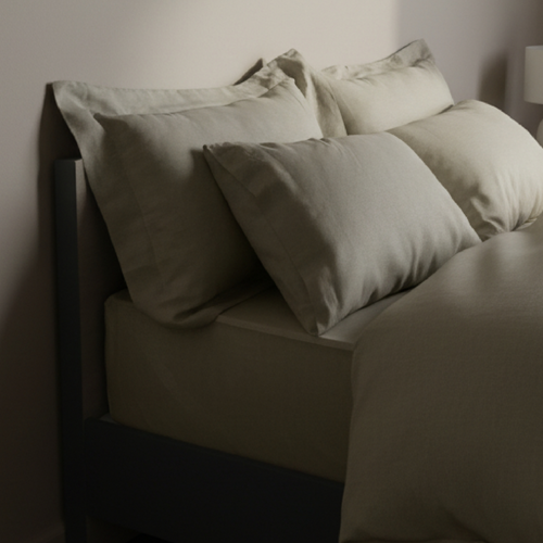 Natural European Linen Chambray Fitted Sheet