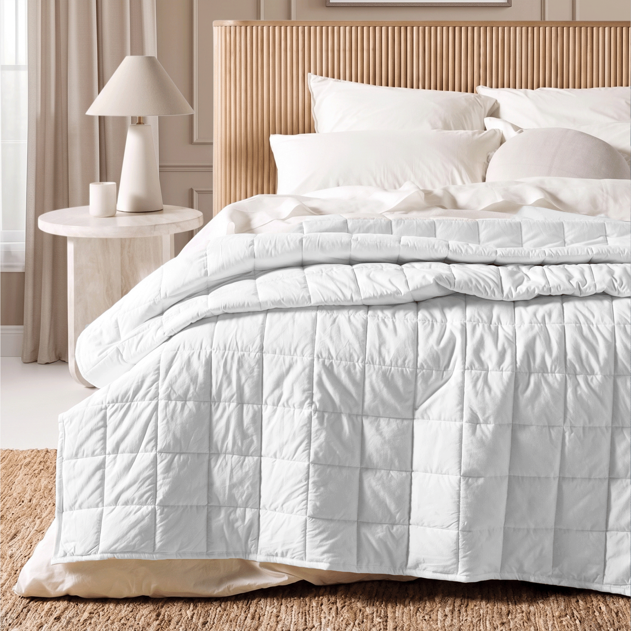 White Linen Cotton Quilt