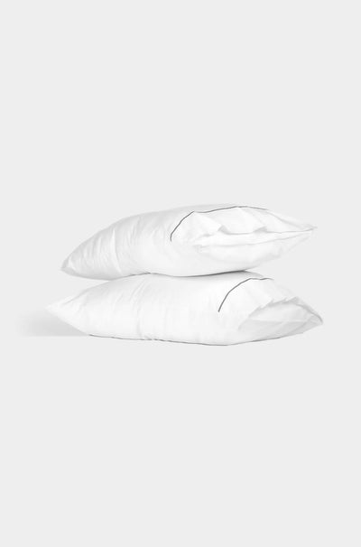 Light Grey Embroidered Sateen Pillowcases