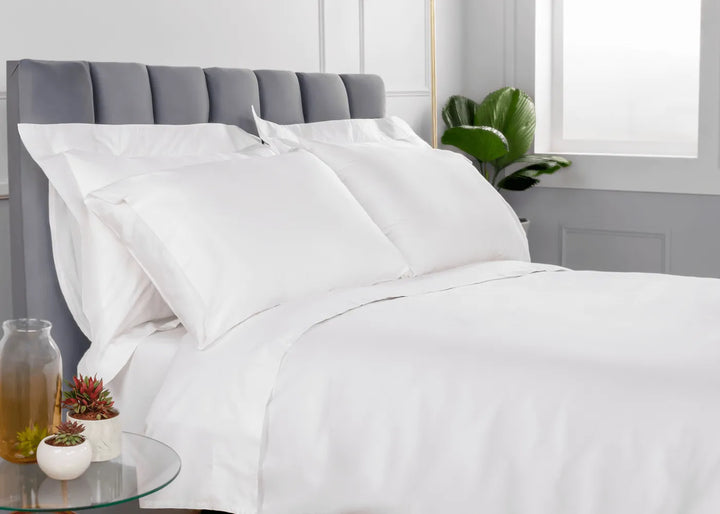 Luxury Organic Sateen Oxford Pillowcase Set White