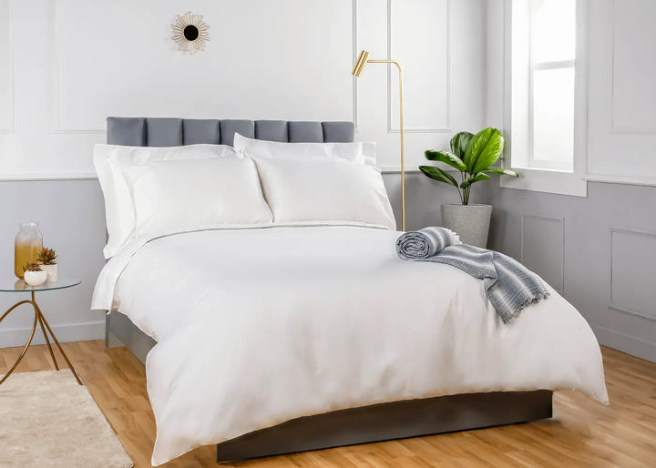 Luxury Organic Sateen Oxford Pillowcase Set White