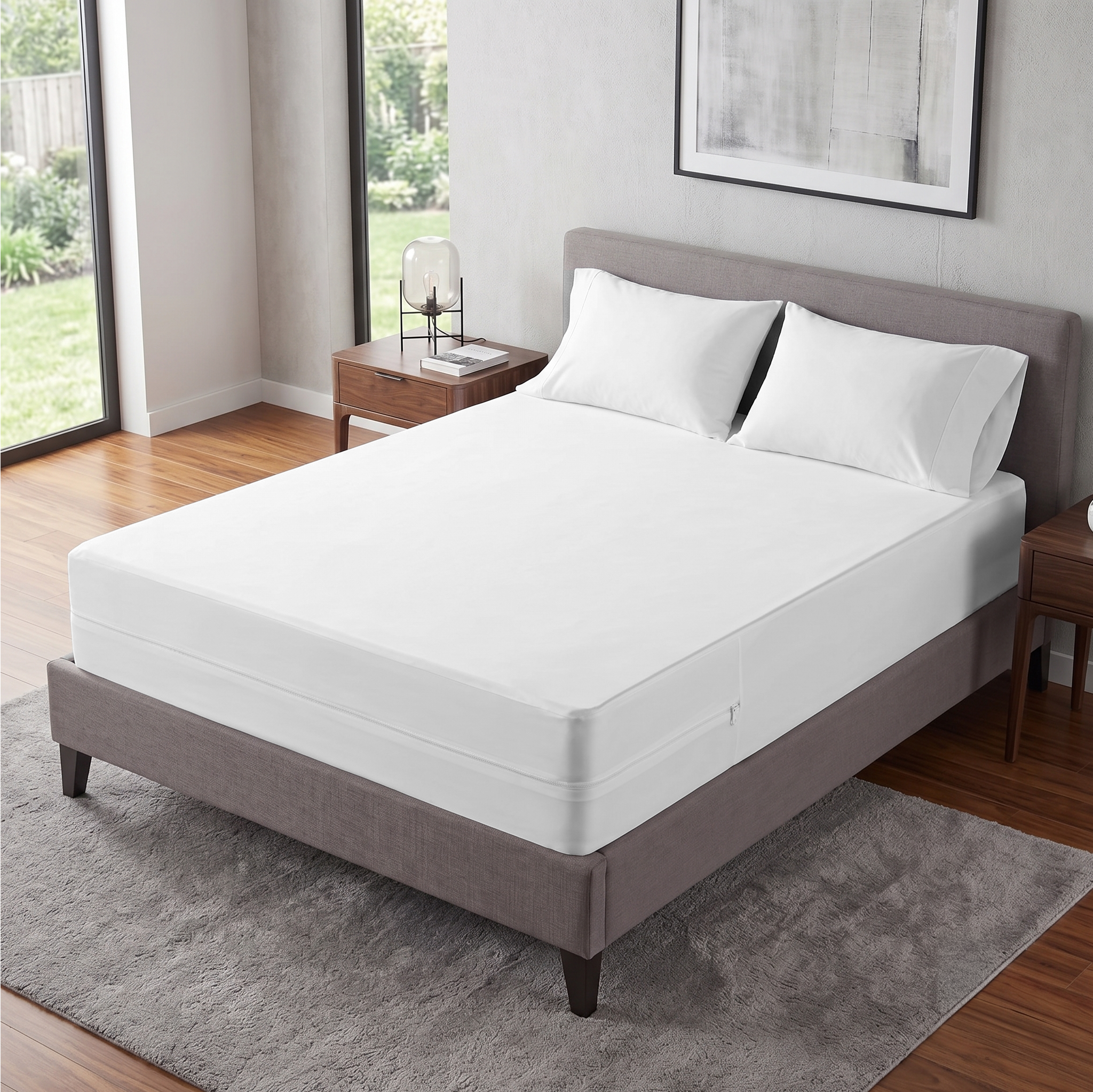 White Cotton Mattress Protector