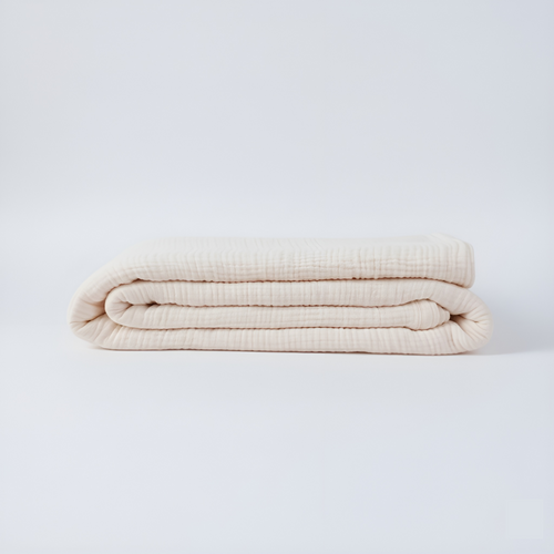 Butter Bean Muslin Duvet Cover