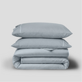 White Crisp Cool Organic Percale Piped Cover Set