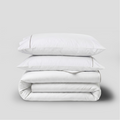 Light Grey Crisp Cool Organic Percale Piped Cover Set