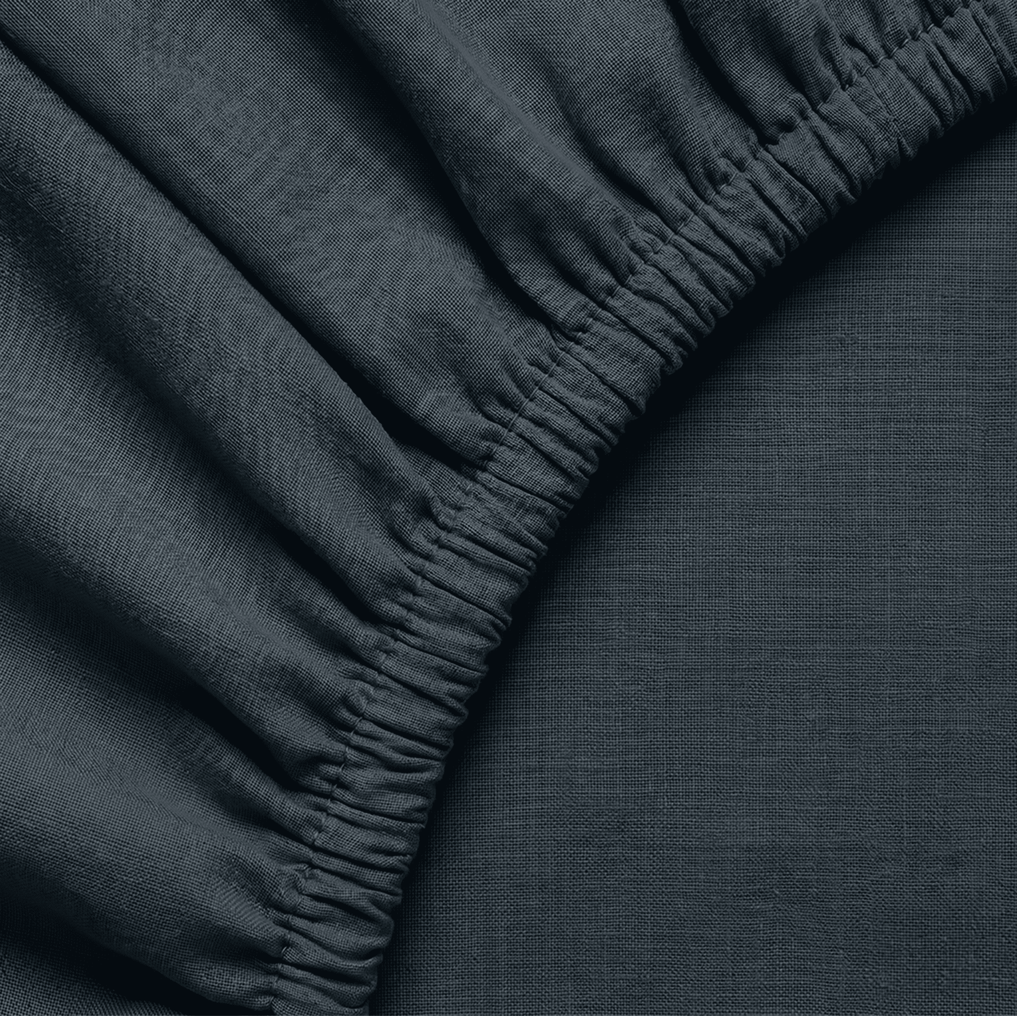 Nightfall European Linen Chambray Fitted Sheet
