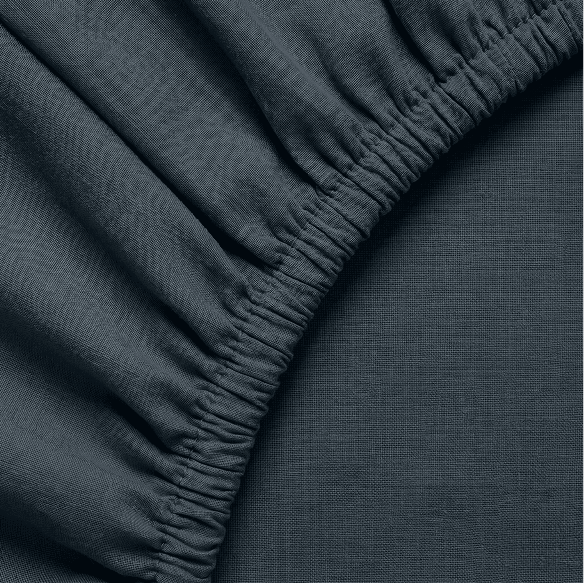 Nightfall European Linen Chambray Fitted Sheet