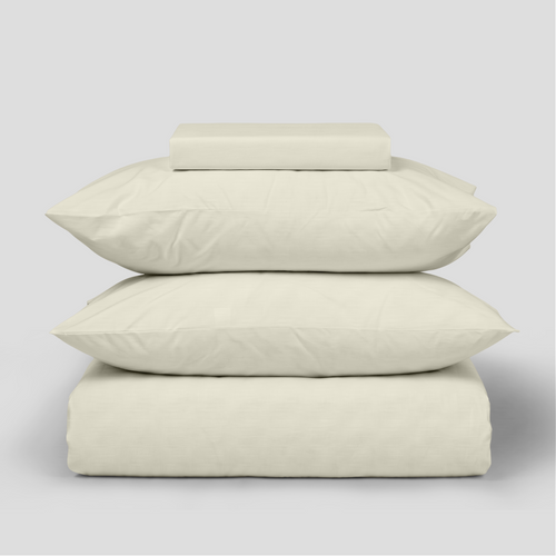 Ivory Crisp Cool Organic Percale Duvet Set
