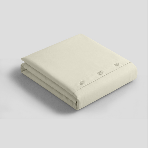 Ivory Organic Cotton Percale Duvet Cover