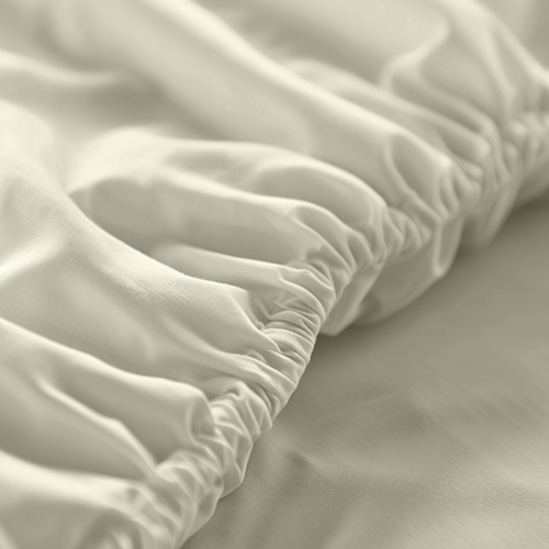 Ivory Organic Cotton Percale Extra Deep Fitted Sheet