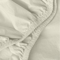 Ivory Organic Cotton Percale Extra Deep Fitted Sheet