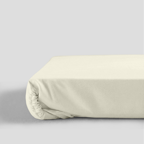 Ivory Organic Cotton Percale Extra Deep Fitted Sheet
