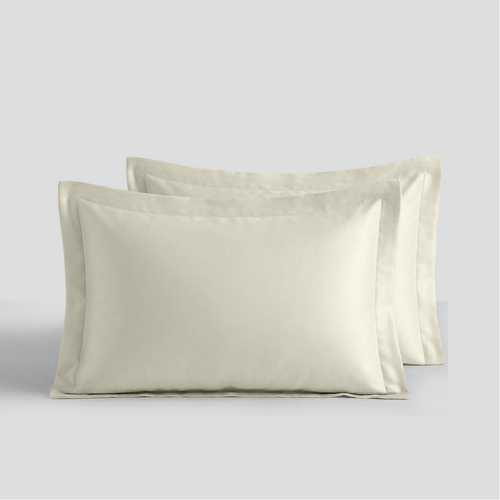 Ivory Organic Cotton Percale Oxford Pillowcases