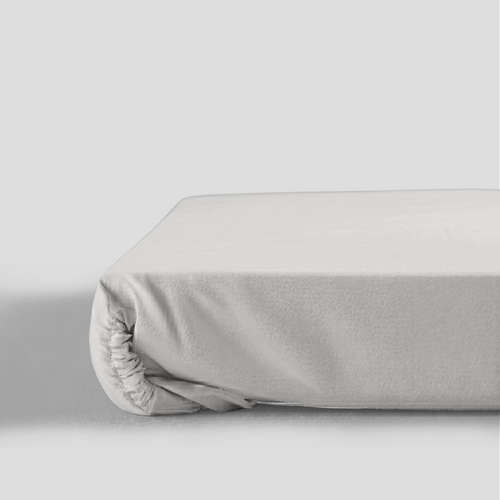 Light Grey Organic Cotton Percale Extra Deep Fitted Sheet