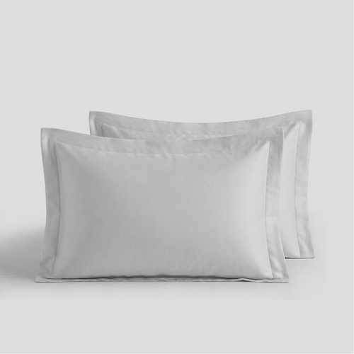 Light Grey Organic Cotton Percale Oxford Pillowcases