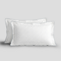 Light Blue Piped Percale Oxford Pillowcases