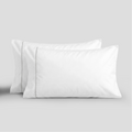 Light Grey Piped Percale Pillowcases