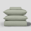 Sage Crisp Cool Organic Percale Duvet Set
