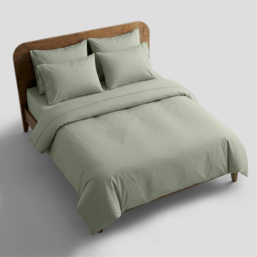 Sage Organic Cotton Percale Duvet Cover