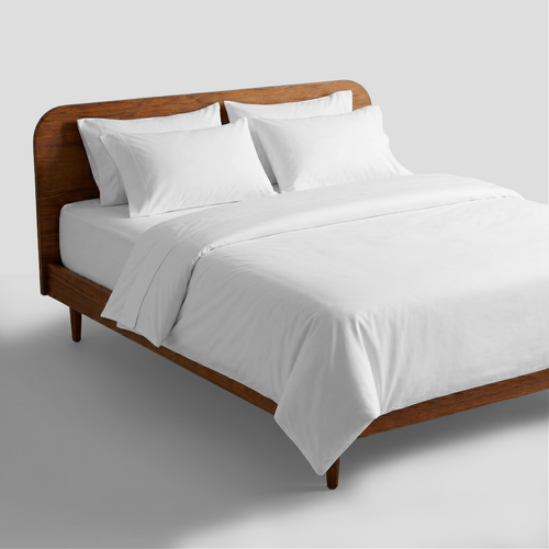 White Organic Cotton Percale Duvet Cover