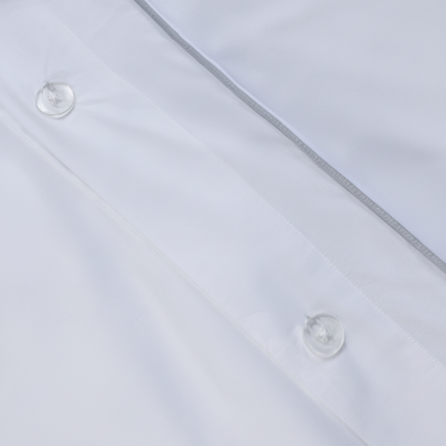 Light Blue Piped Percale Duvet Cover