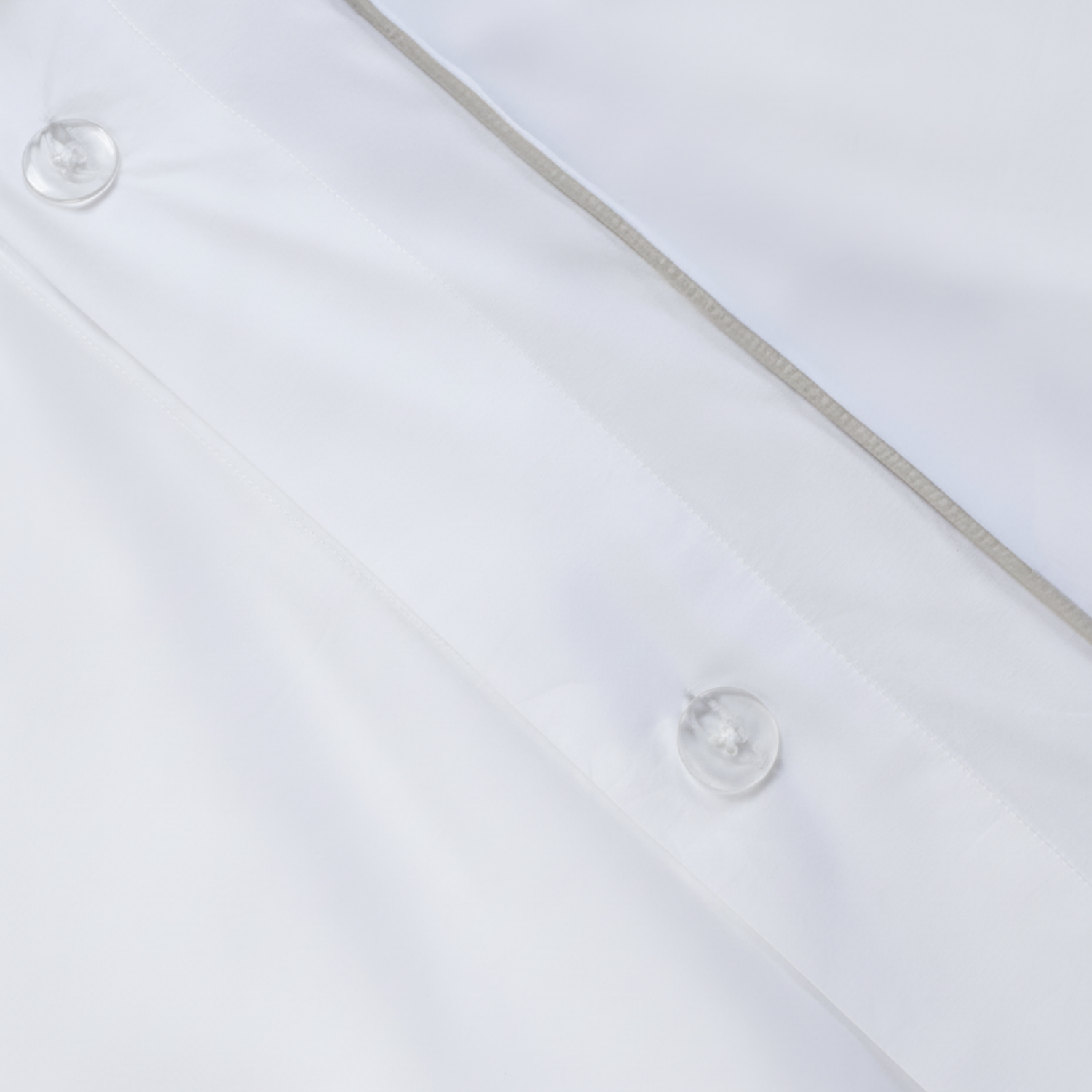 Light Grey Piped Percale Duvet Cover