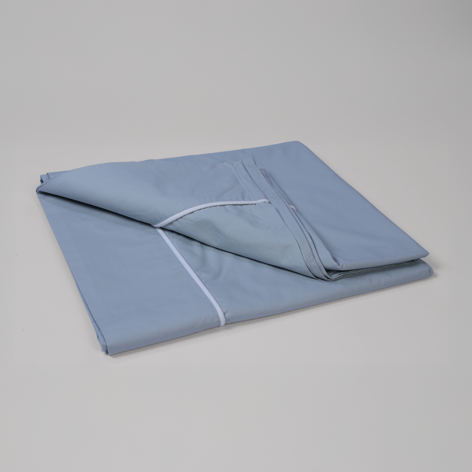 White Piped Percale Flat Sheet