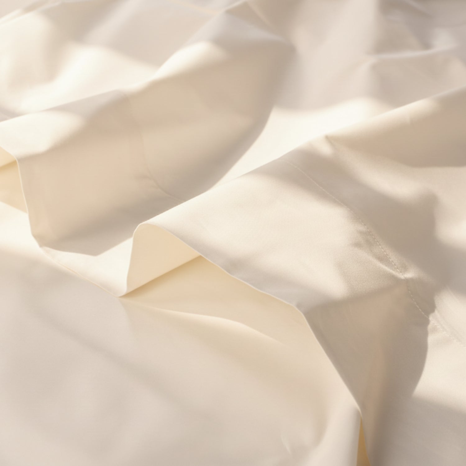 Ivory Organic Cotton Percale Flat Sheet