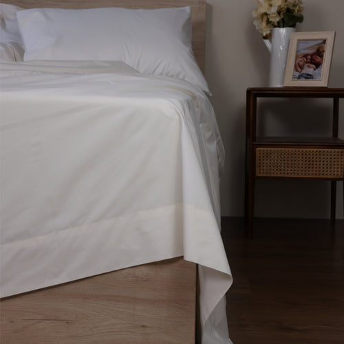 Ivory Organic Cotton Percale Flat Sheet